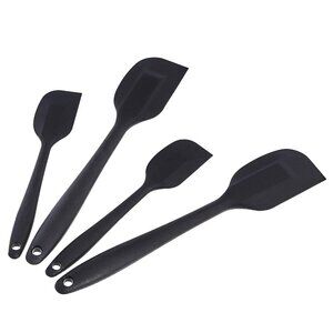 Non-Stick Heat Resistant Rectangular Silicone Spatula Set, 2 Small & 2 Large Spa